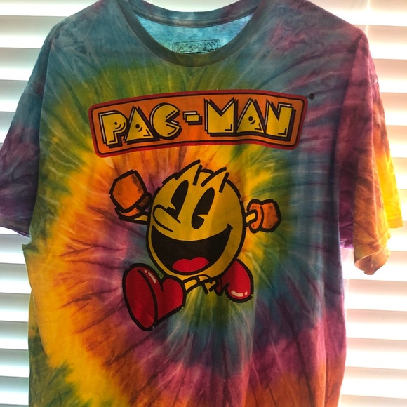 Retro tie-dye PAC-MAN t-shirt Size Medium - Picture 1 of 4